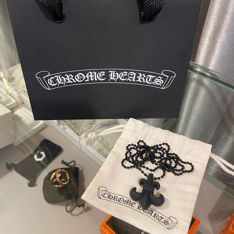 Chrome Hearts最新款Silicone童軍花Necklace限量版黑色-0