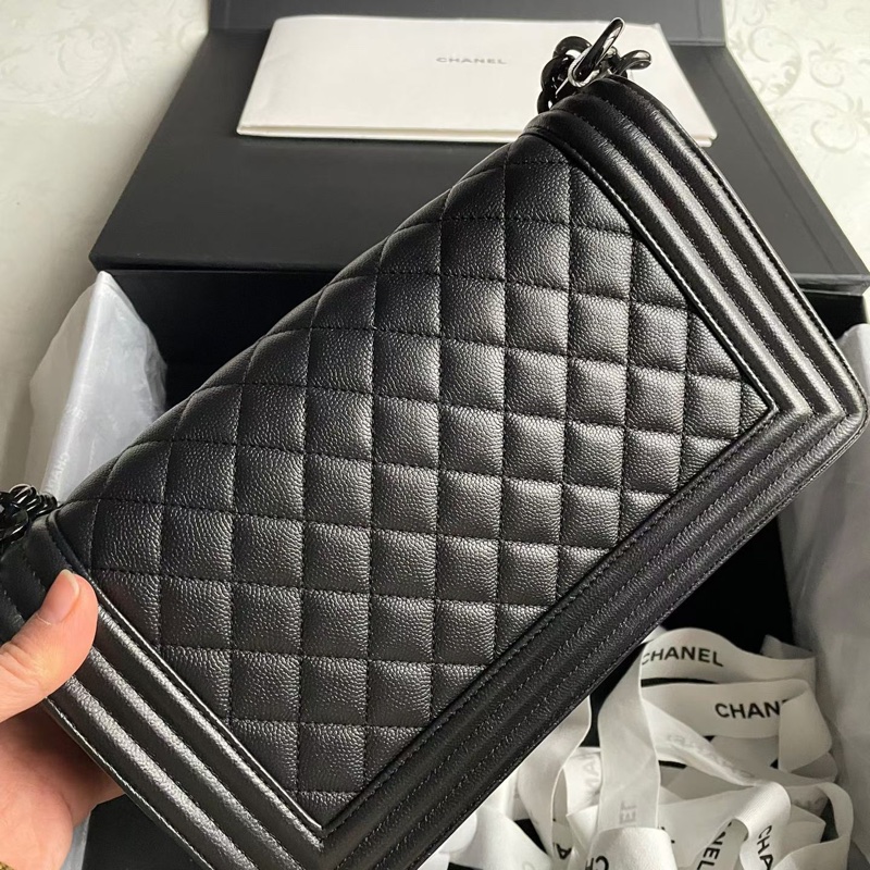 Chanel • Le Boy 25 全黑荔枝牛皮 So Black 全配-2