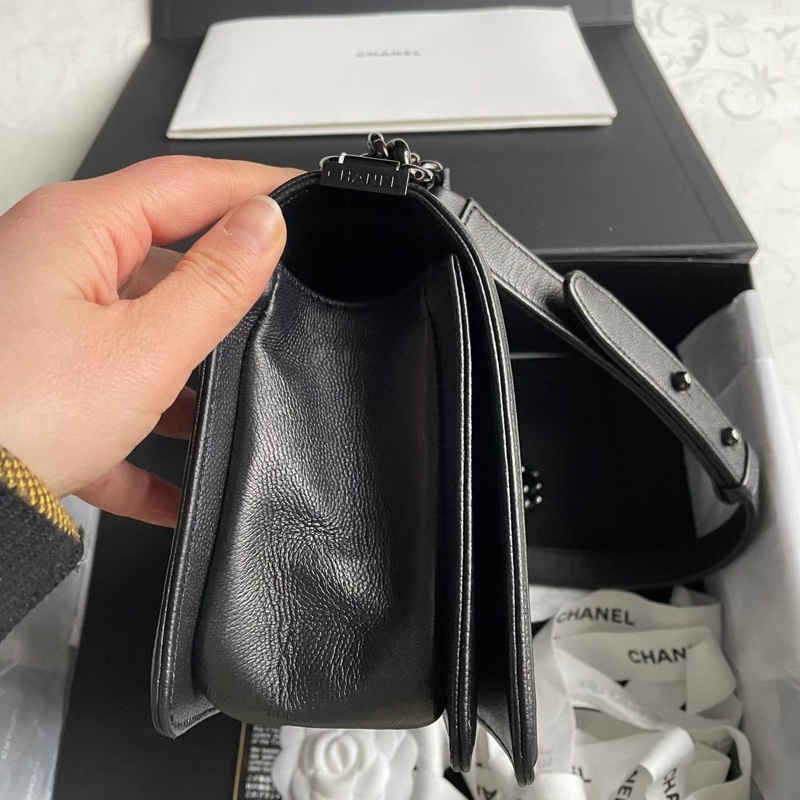 Chanel • Le Boy 25 全黑荔枝牛皮 So Black 全配-3