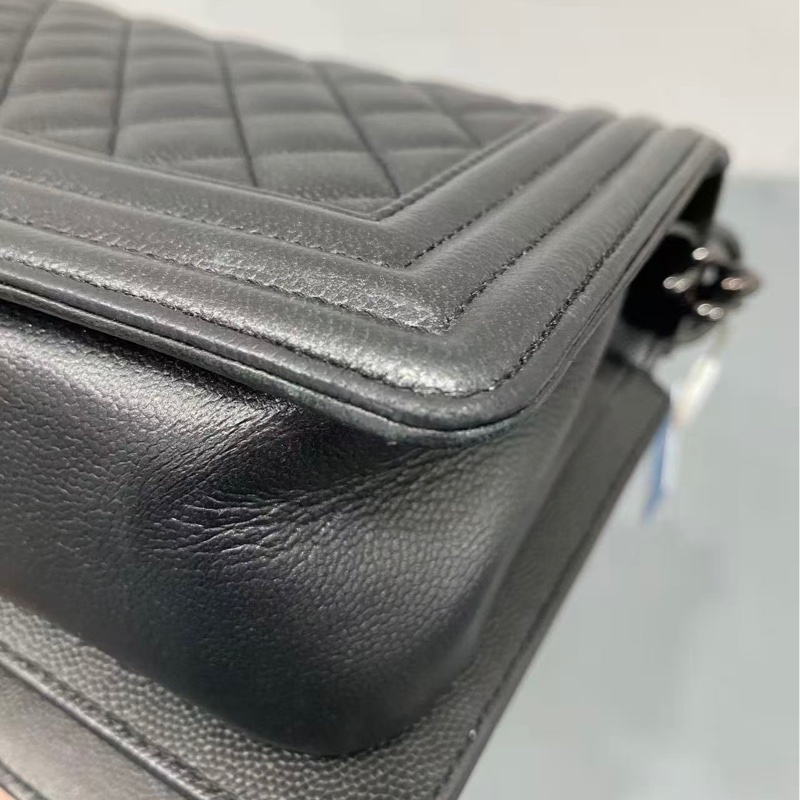 Chanel • Le Boy 25 全黑荔枝牛皮 So Black 全配-9