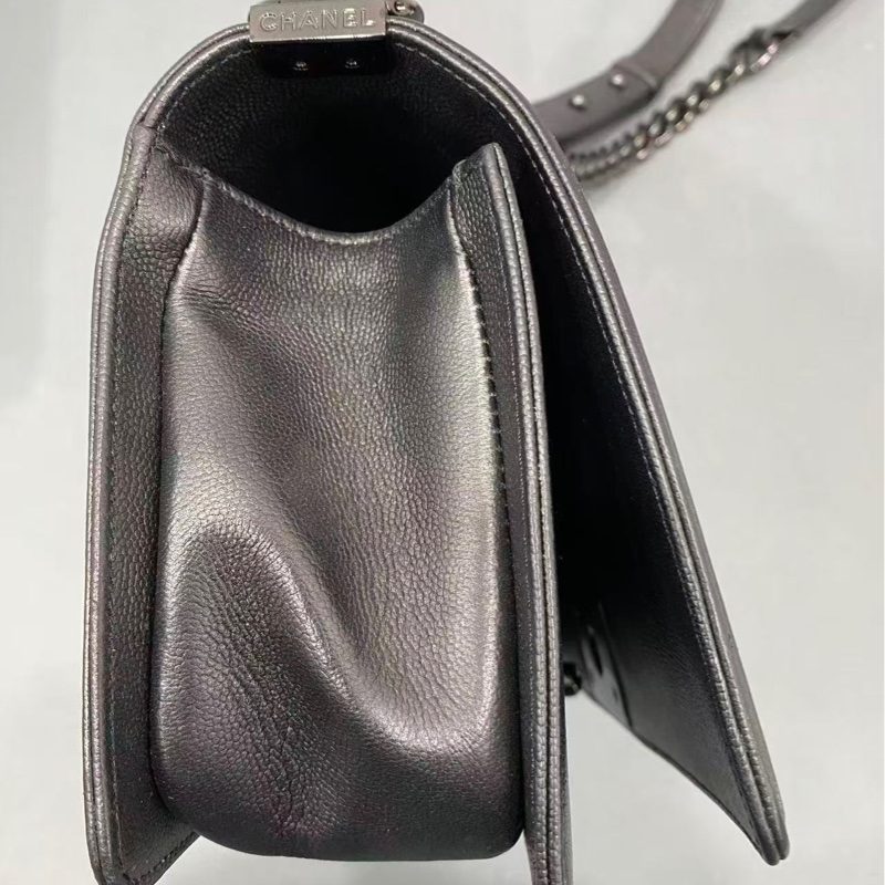 Chanel • Le Boy 25 全黑荔枝牛皮 So Black 全配-10
