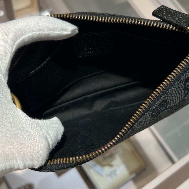 古驰gucci黑色老花手提包mini腋下包-5