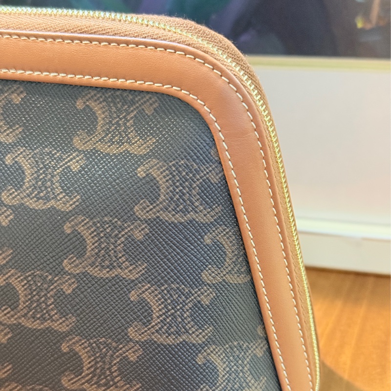 未使用美品🏅CELINE 防潑水 經典凱旋門 化妝包-8