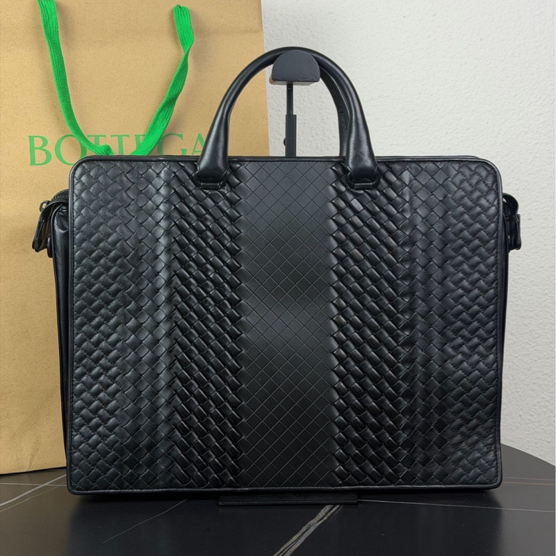 Bottega Veneta葆蝶家 bv經典編織牛皮公文包 斜挎包-0