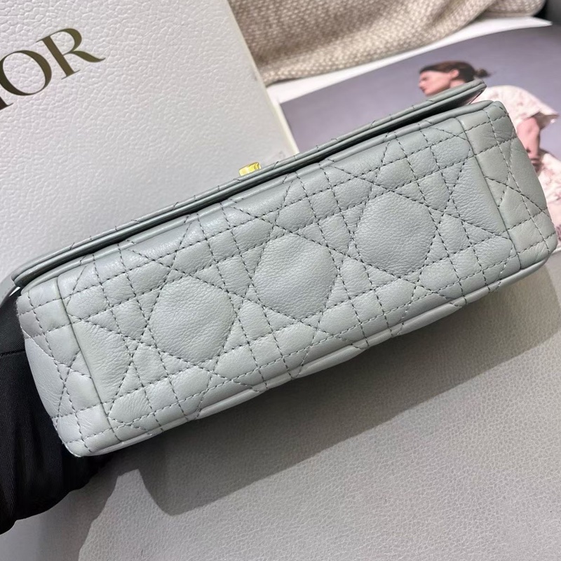Dior迪奧caro小號荔枝紋灰金鍊條包 20年 底長20-3