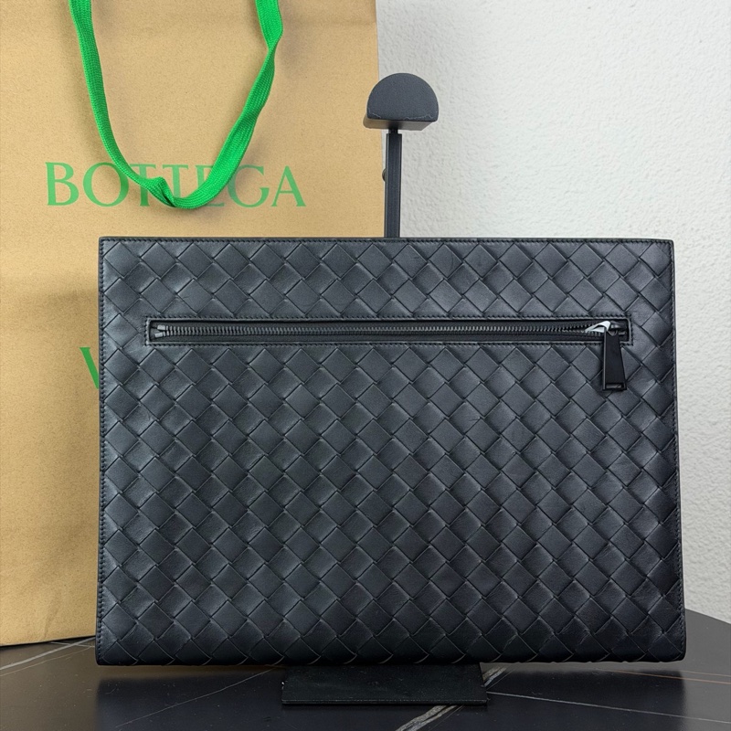 闲置新Bottega Veneta 葆蝶家 bv黑色牛皮编织手拿包-4