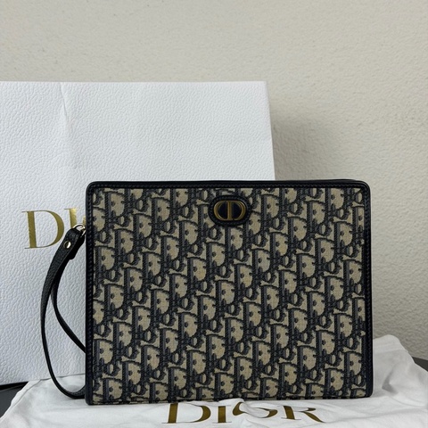 Dior迪奧 蒙田系列30 老花滿印 洗漱包手拿包 22年編碼