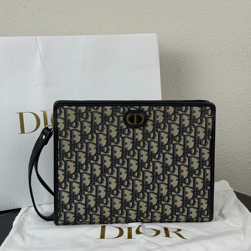 Dior迪奧 蒙田系列30 老花滿印 洗漱包手拿包 22年編碼-1