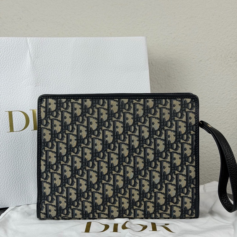 Dior迪奧 蒙田系列30 老花滿印 洗漱包手拿包 22年編碼-4