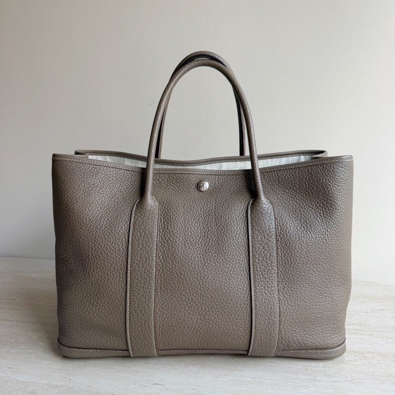 Hermes愛馬仕 Garden Party 花園36大象灰+Z刻 尺寸36cm-0