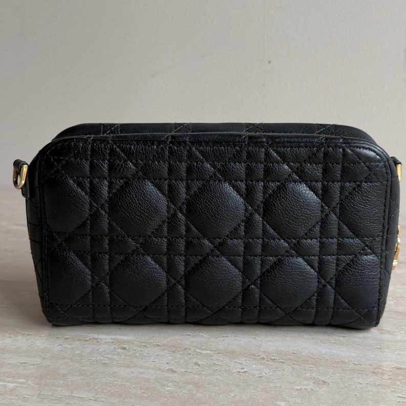 特惠價 Dior 迪奧Caro黑色牛皮雙隔層包 底長19cm-1