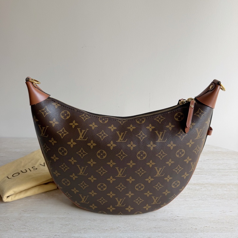 Louis Vuitton路易威登Loop Hobo老花拼色大月亮 芯片款 底長38-1