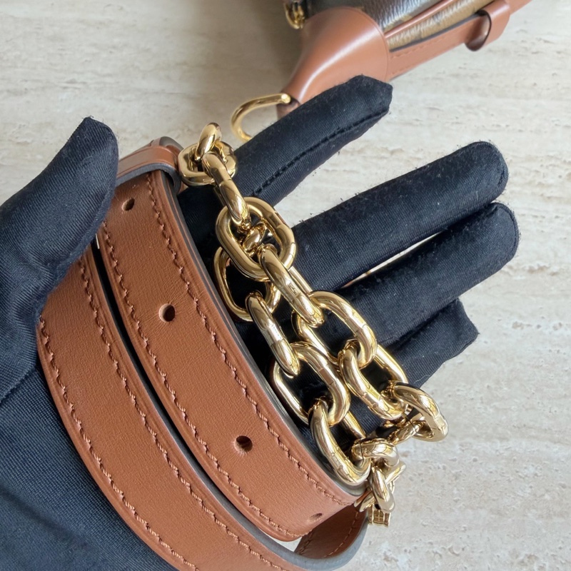 Louis Vuitton路易威登Loop Hobo老花拼色大月亮 芯片款 底長38-6
