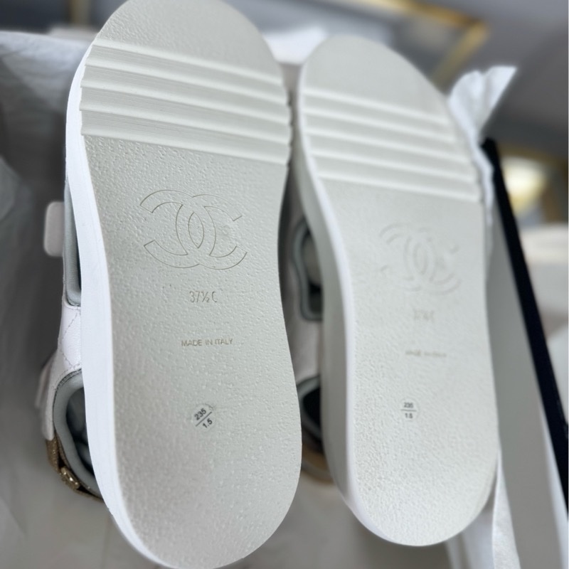 全新Chanel/香奈兒 羊皮減震沙灘涼鞋 37.5碼-5