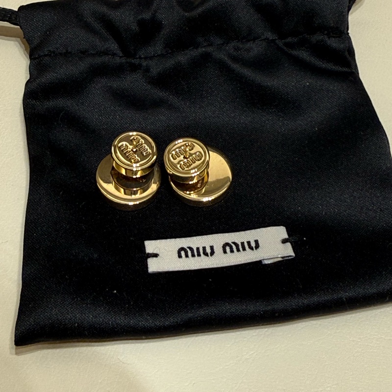 Miu Miu 圓形白色琺瑯耳環-2