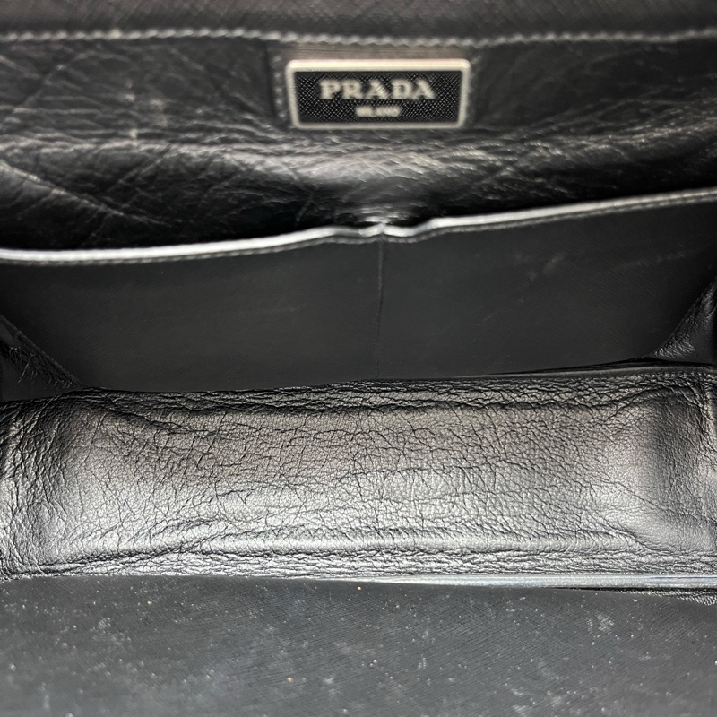Prada 藍色十字紋公文包 尺寸37*27-8
