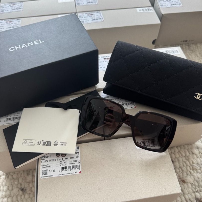 Chanel 新款大方框CH5541玳瑁色太陽眼鏡 全新全配-2