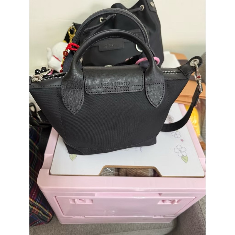 LONGCHAMP 黑色尼龍手提斜背 2way包 LE PLIAGE ENERGY XS-3