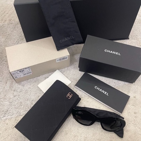 Chanel CH5538q 貓眼太陽眼鏡 重工皮穿鍊條 全新全配