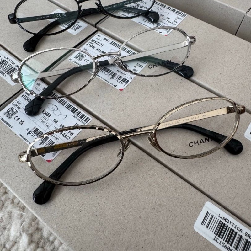 Chanel CH2227金色 銀色 黑色 金屬素顏光學眼鏡 全新全配-0
