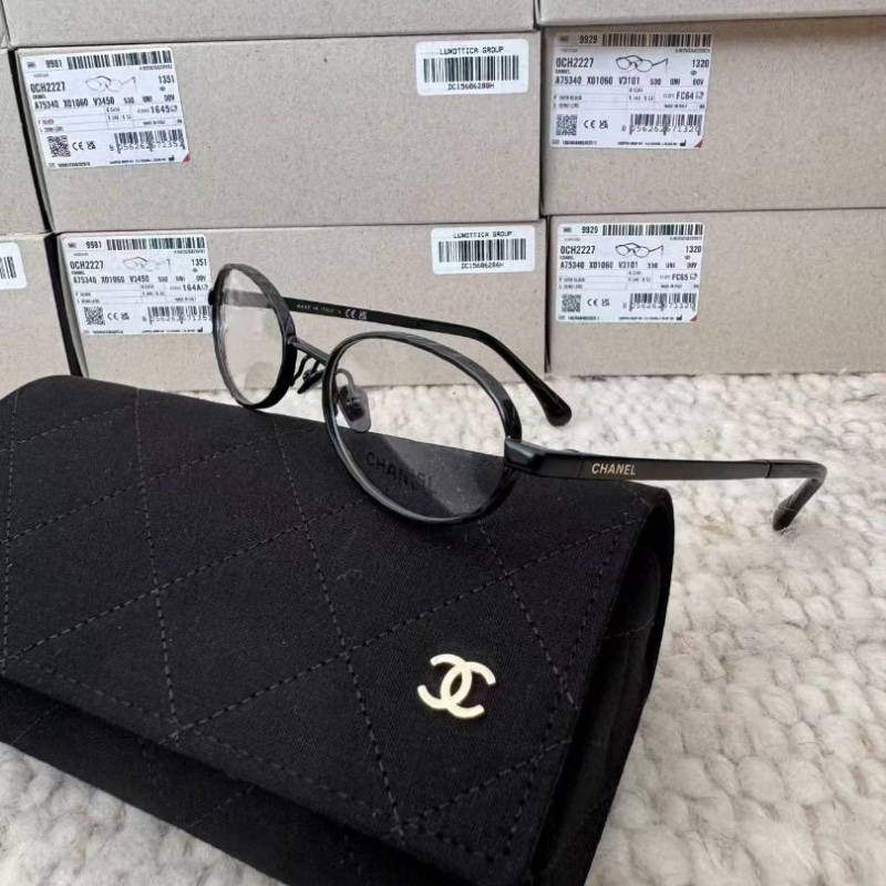 Chanel CH2227金色 銀色 黑色 金屬素顏光學眼鏡 全新全配-1
