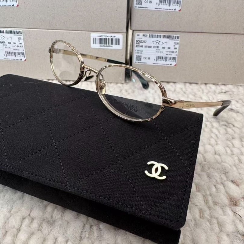 Chanel CH2227金色 銀色 黑色 金屬素顏光學眼鏡 全新全配-4