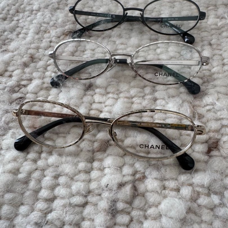 Chanel CH2227金色 銀色 黑色 金屬素顏光學眼鏡 全新全配-9