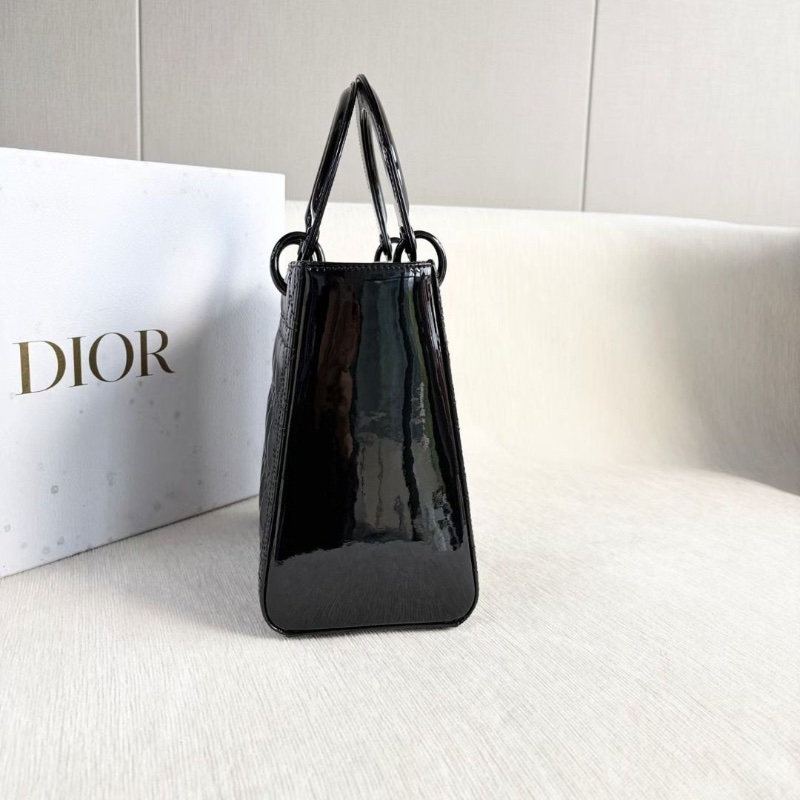 Dior so black全黑漆皮黛妃五格 23.5*20*10 95新 配件盒子 塵袋-3