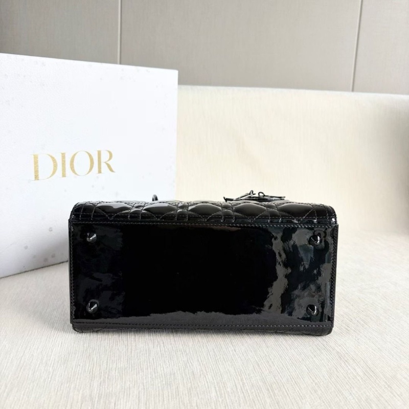 Dior so black全黑漆皮黛妃五格 23.5*20*10 95新 配件盒子 塵袋-5