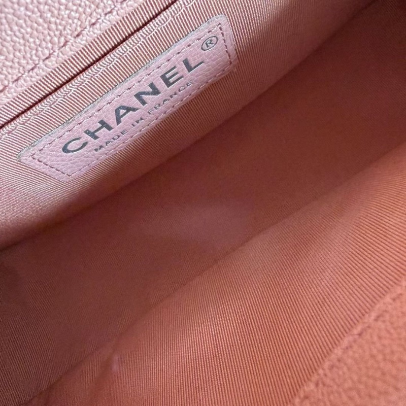 Chanel Leboy小號 荔枝皮 橘粉色 銀扣 20*12*6 95新 配件盒子 塵袋 保卡-7