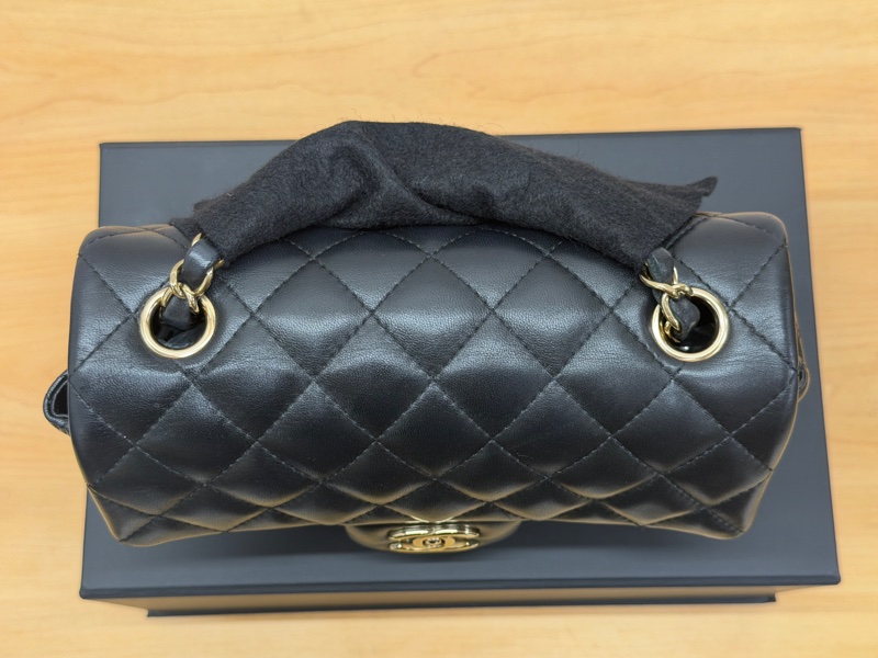 香奈兒 Chanel mini coco cf20 黑淡金 小羊皮-0