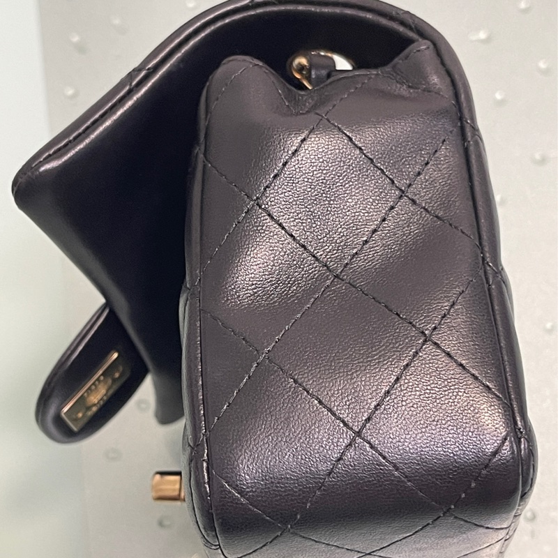香奈兒 Chanel mini coco cf20 黑淡金 小羊皮-4