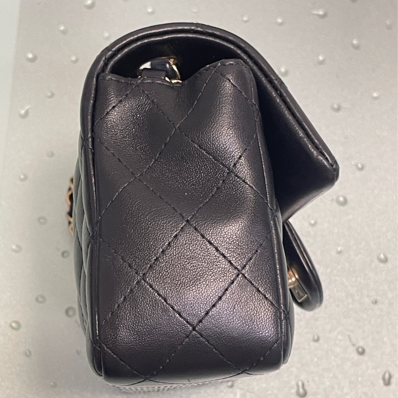香奈兒 Chanel mini coco cf20 黑淡金 小羊皮-5