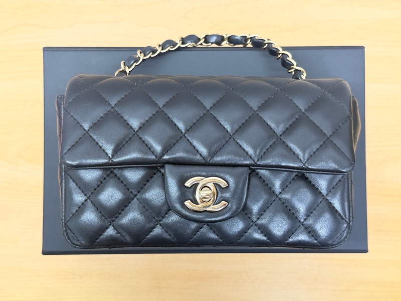香奈兒 Chanel mini coco cf20 黑淡金 小羊皮-6