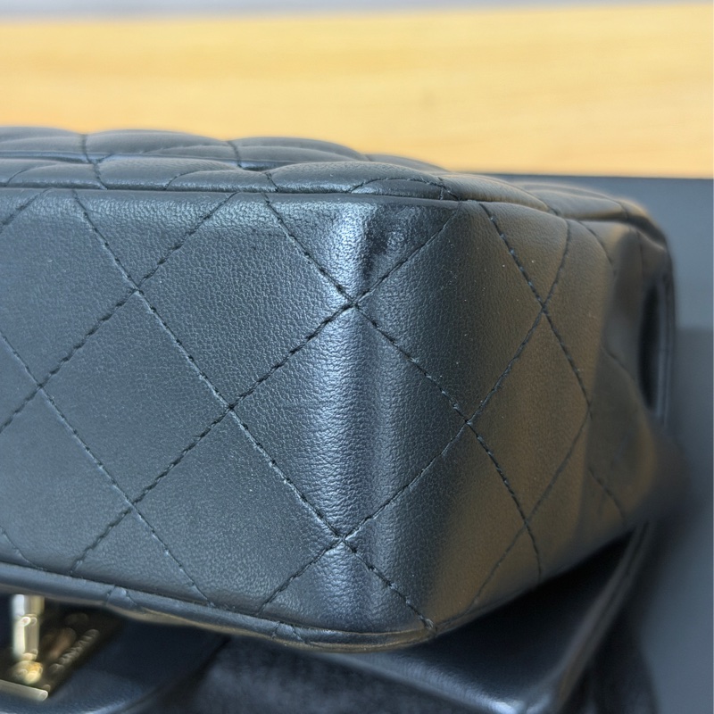 香奈兒 Chanel mini coco cf20 黑淡金 小羊皮-9