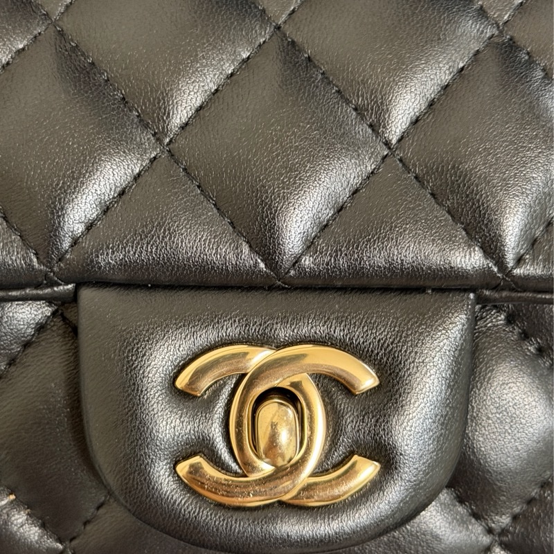 香奈兒 Chanel mini coco cf20 黑淡金 小羊皮-12