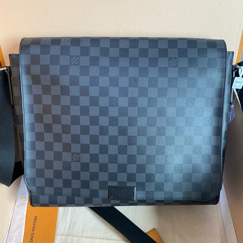 全新編碼款 LV路易威登Damier Graphite老花男士單肩包-0