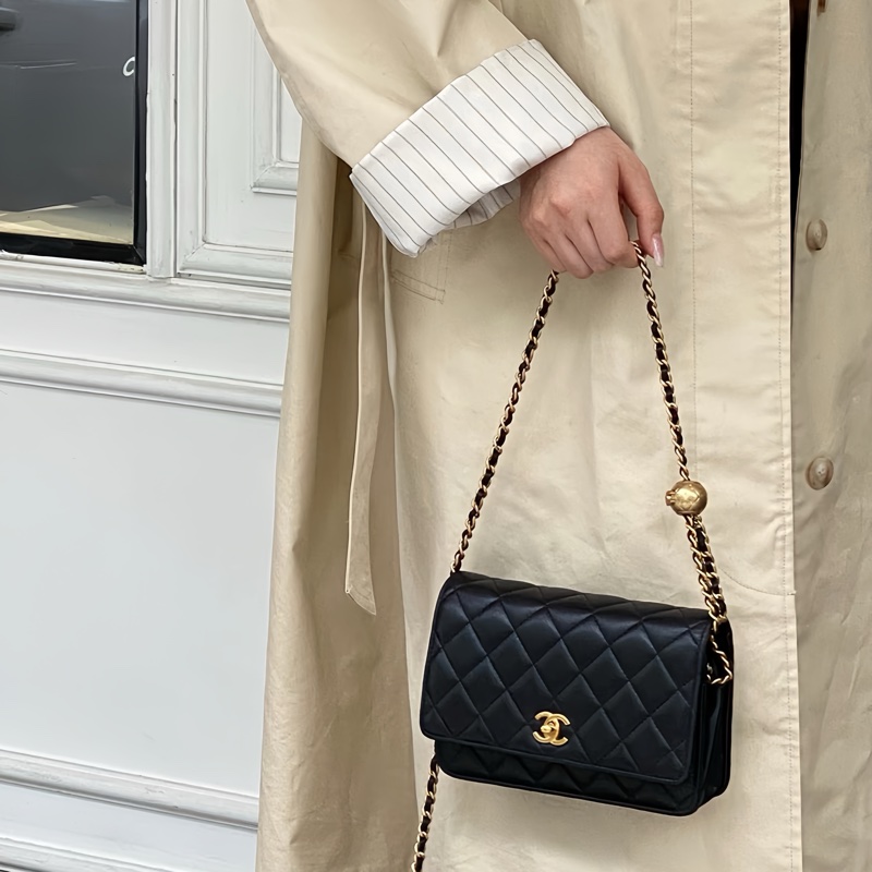 Chanel 香奈兒 黑金金球調節扣 WOC 鏈條包|芯片款🤩-1
