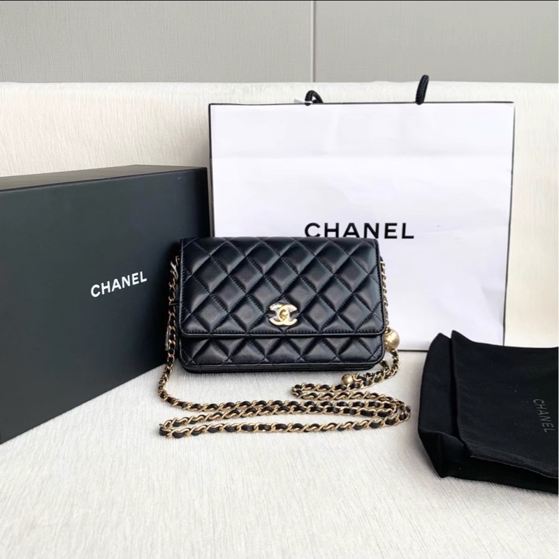 Chanel 香奈兒 黑金金球調節扣 WOC 鏈條包|芯片款🤩-5