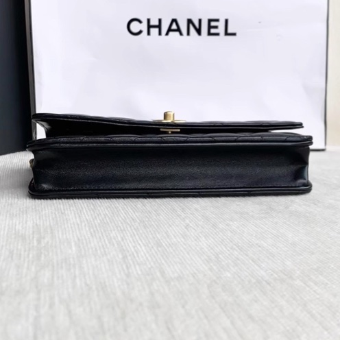 Chanel 香奈兒 黑金金球調節扣 WOC 鏈條包|芯片款🤩-7