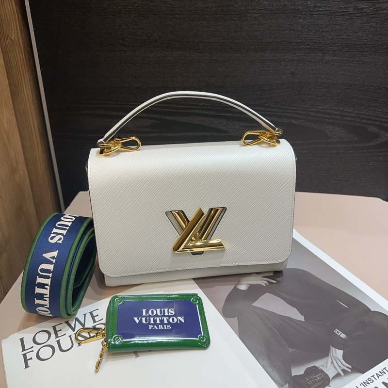 Lv 白EPI Twist MM手提斜背包-0