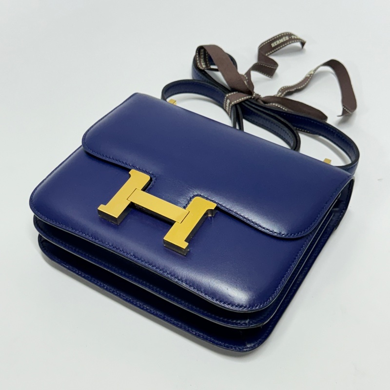 【新版康康😍】 Hermes Constance 康康18 皇家藍/金釦(專櫃價不含配貨46萬)-10