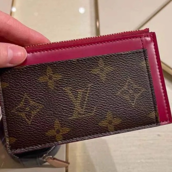 閒置新LV聖誕系列小卡包 玫瑰色老花經典百搭-7