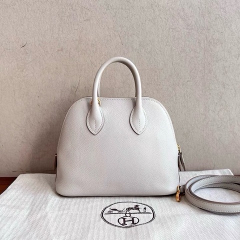 Hermes Mini bolide 珍珠灰 金扣
