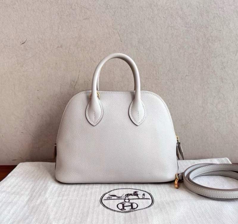 Hermes Mini bolide 珍珠灰 金扣-0