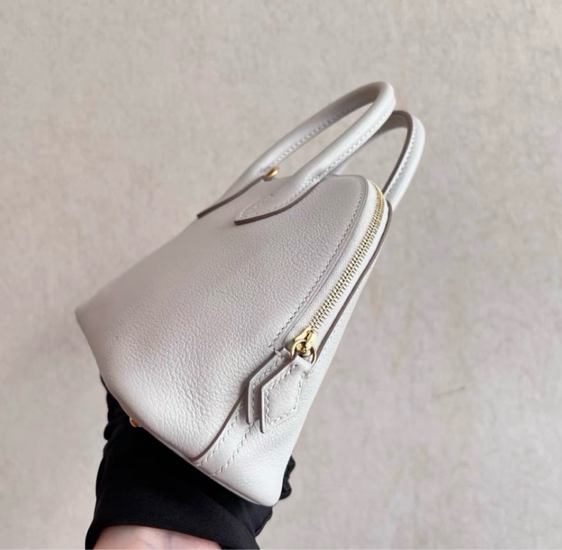 Hermes Mini bolide 珍珠灰 金扣-3