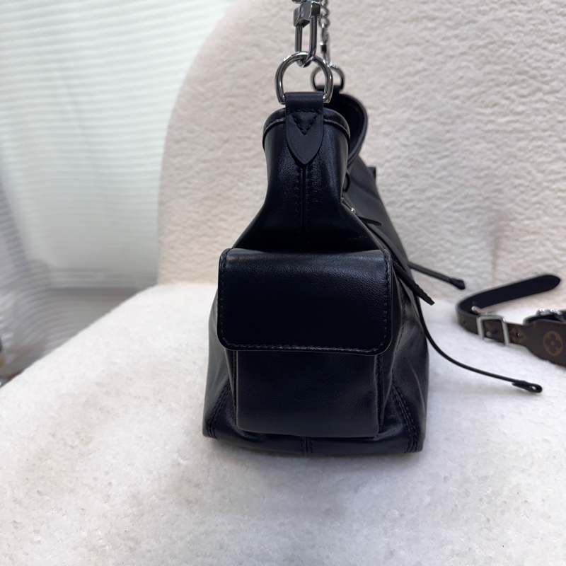 LV 黑武士大全配Louis Vuitton 黑色小羊皮 CarryAIICargo Vibe PM 肩背包 原花拼接 M24861-10