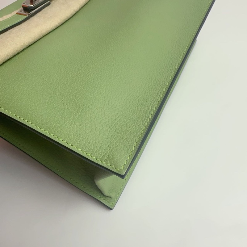 🌈Hermes💚Kelly Danse💚牛油果綠銀扣🌈全新未使用閑置🌟Swift皮🌟kellydanse🌟kelly🌟愛馬仕🌟-6