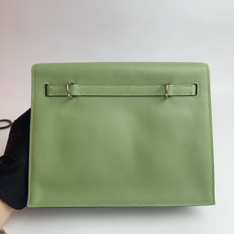 🌈Hermes💚Kelly Danse💚牛油果綠銀扣🌈全新未使用閑置🌟Swift皮🌟kellydanse🌟kelly🌟愛馬仕🌟-8