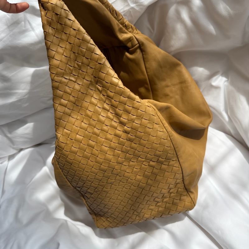 Bottega Veneta 卡其色 奶茶色 蝴蝶結 編織 Hobo 單肩包-2
